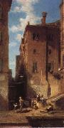 Carl Spitzweg Street in Venice oil